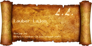Lauber Lajos névjegykártya